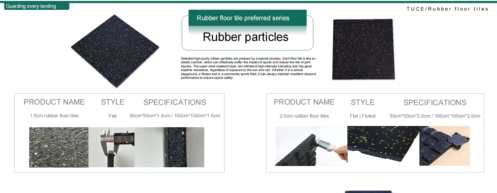 2.0cm Rubber floor tiles